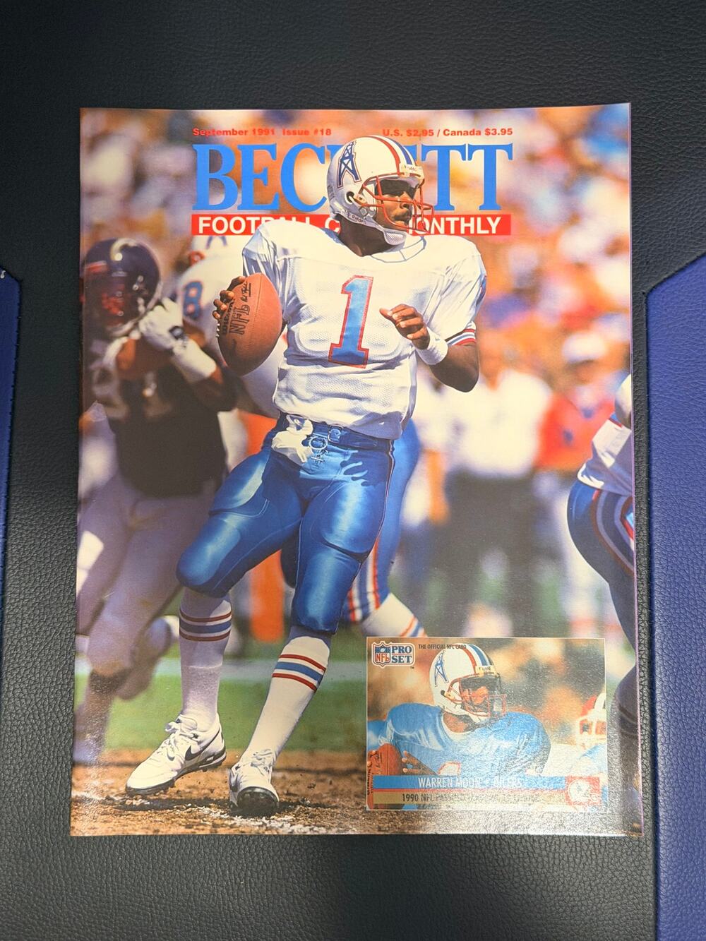 Beckett Football Card Monthly Issue #18 September 1991 Warren Moon Oilers